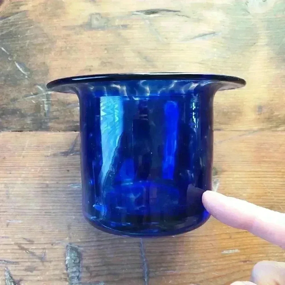 Handblown Glass Cobalt Blue Votive / Tea Light Candle Holder
